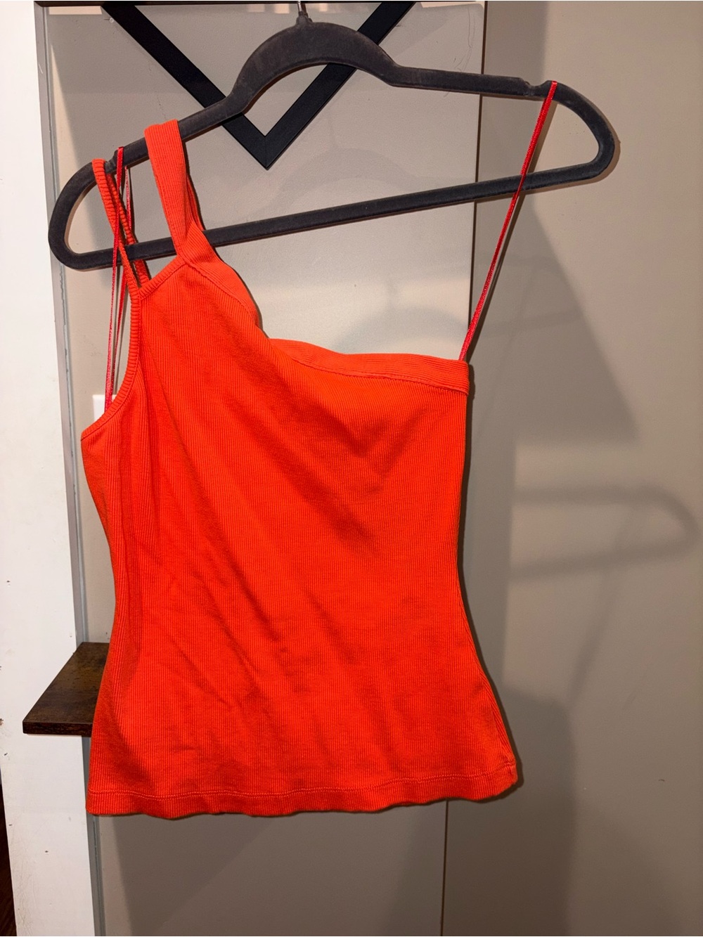 Anthropologie Bright Orange Asymmetric Camisole